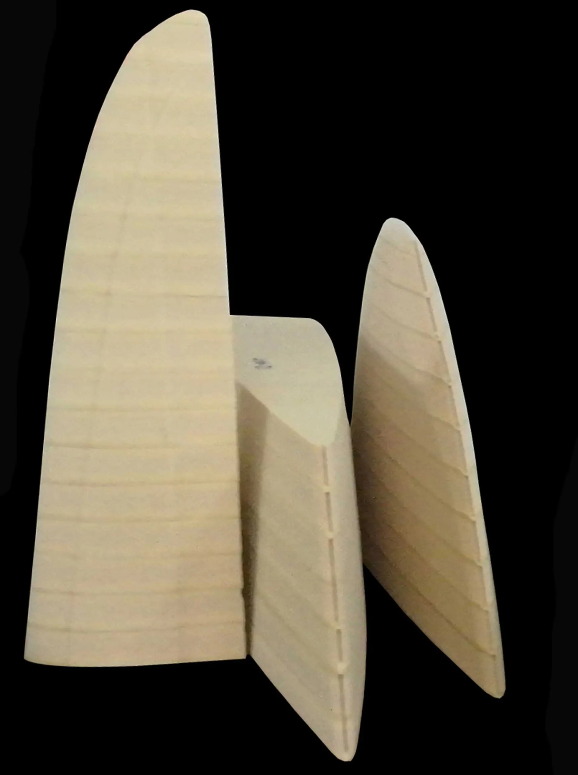 Rudder mechanized in PVC foam