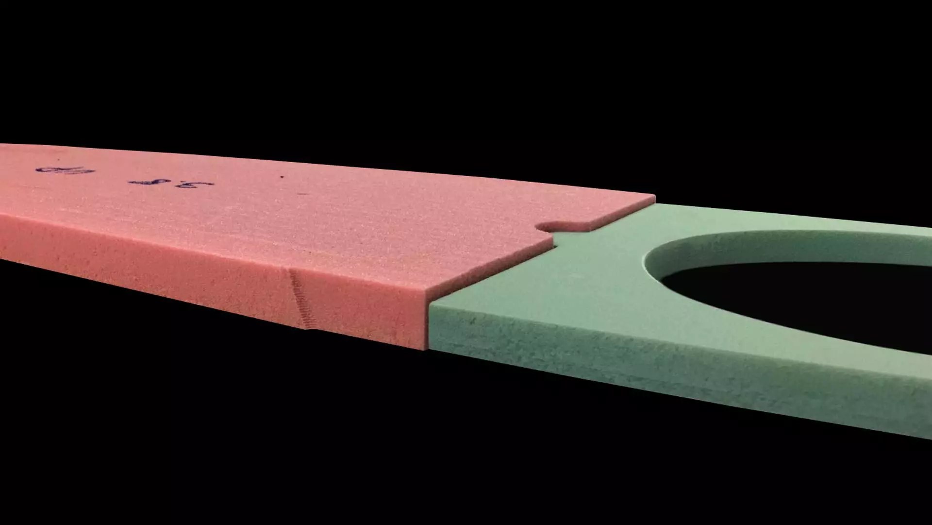 Rudder mechanized in Polyurethane Foam