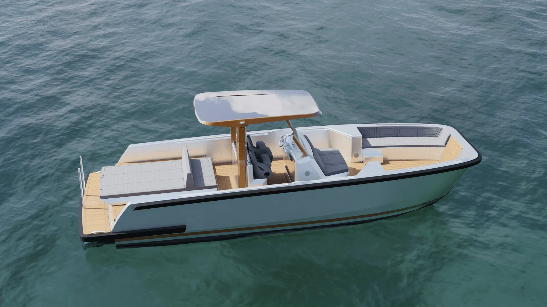 render embarcación vista lateral