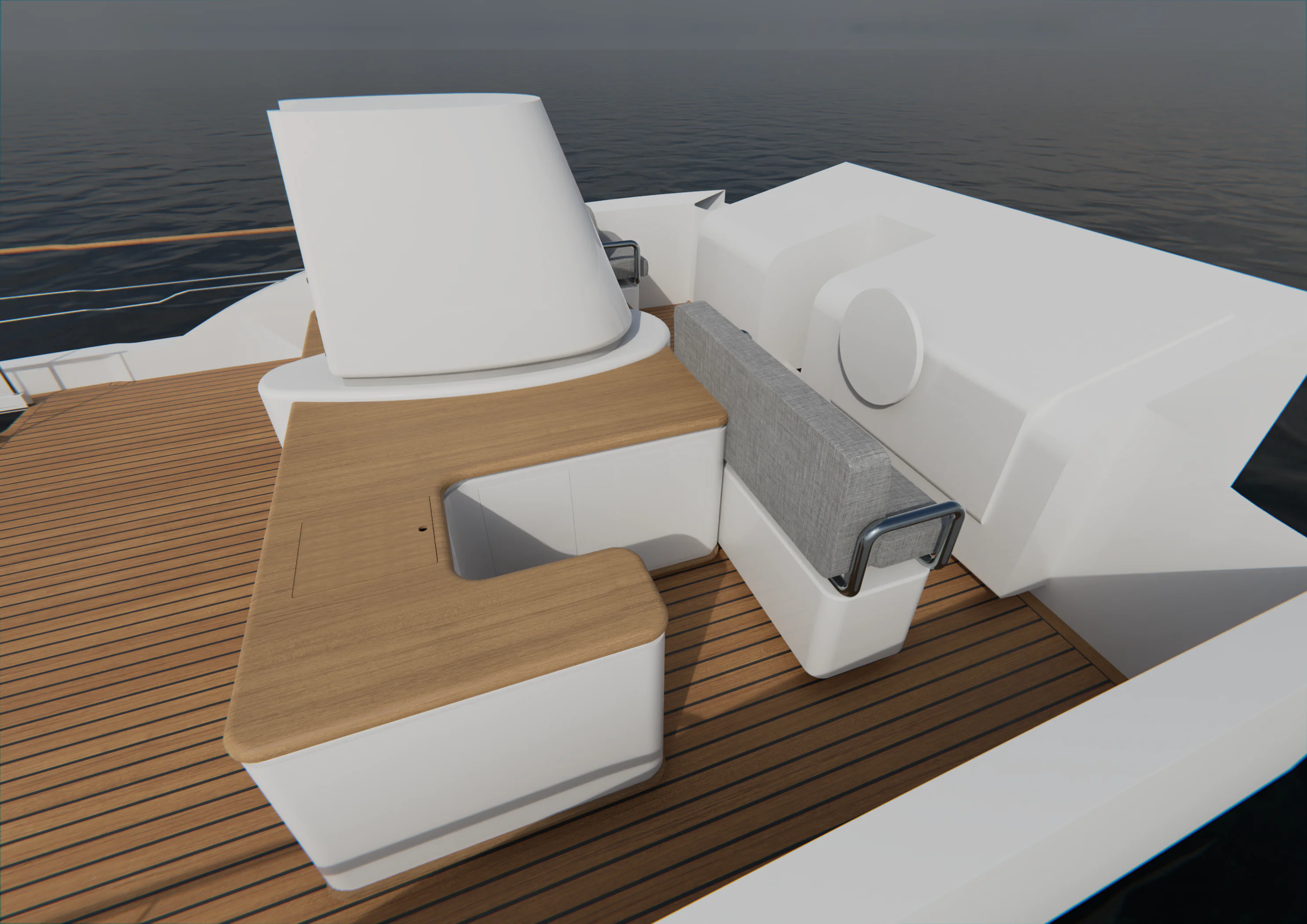 render detalle cocina barco