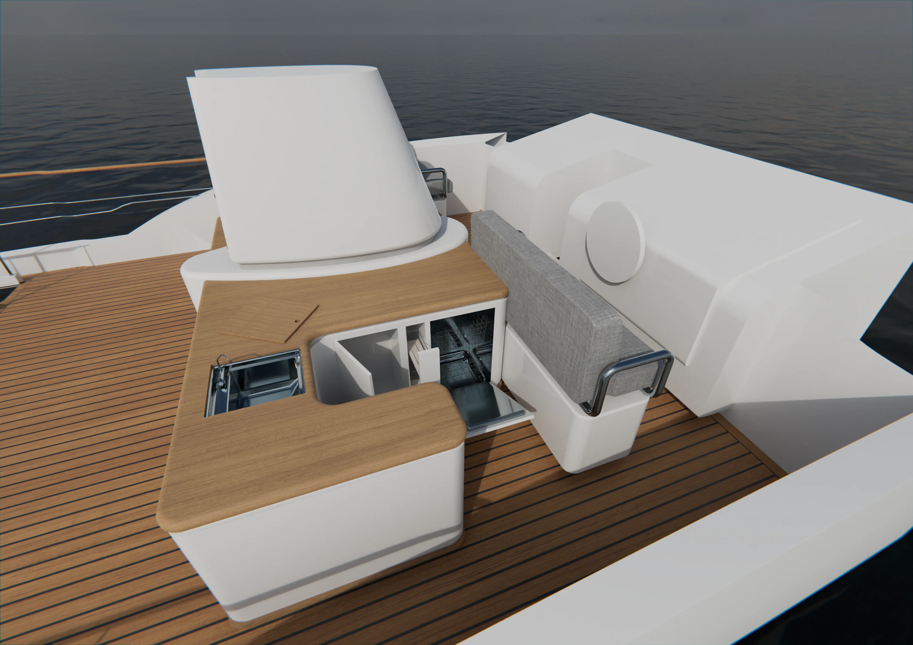 render detalle cocina yate