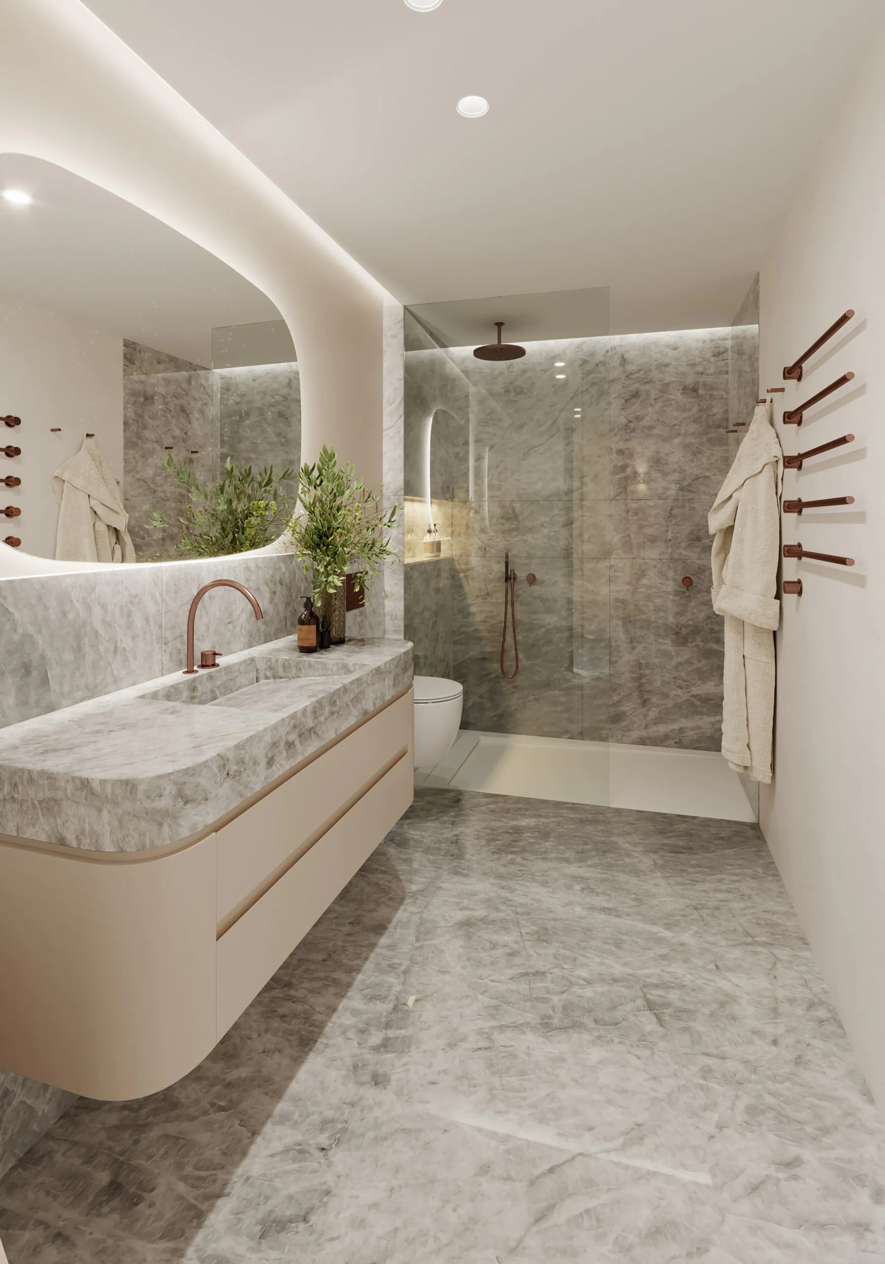 render baño mármol
