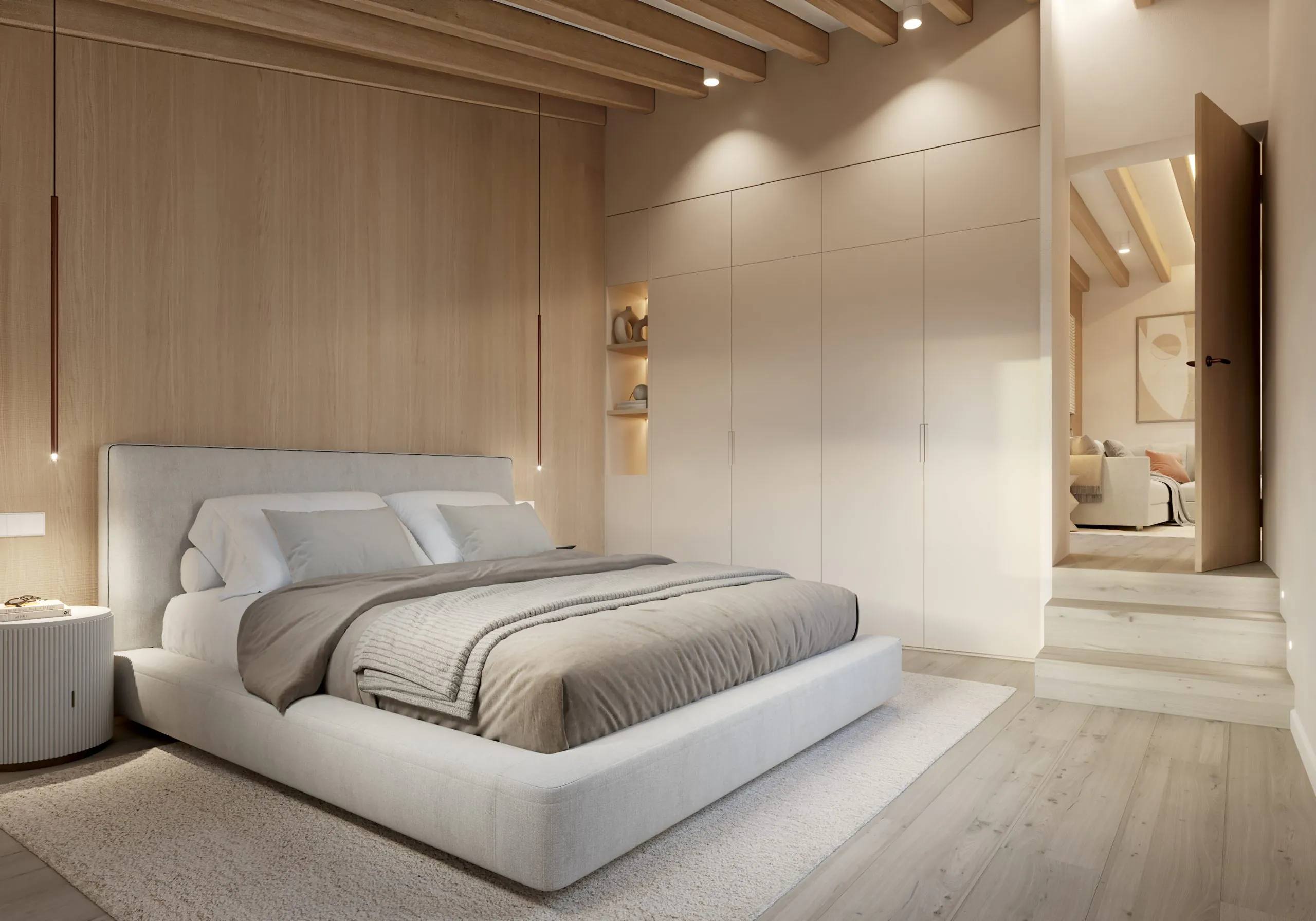 diseño dormitorio con armario empotrado