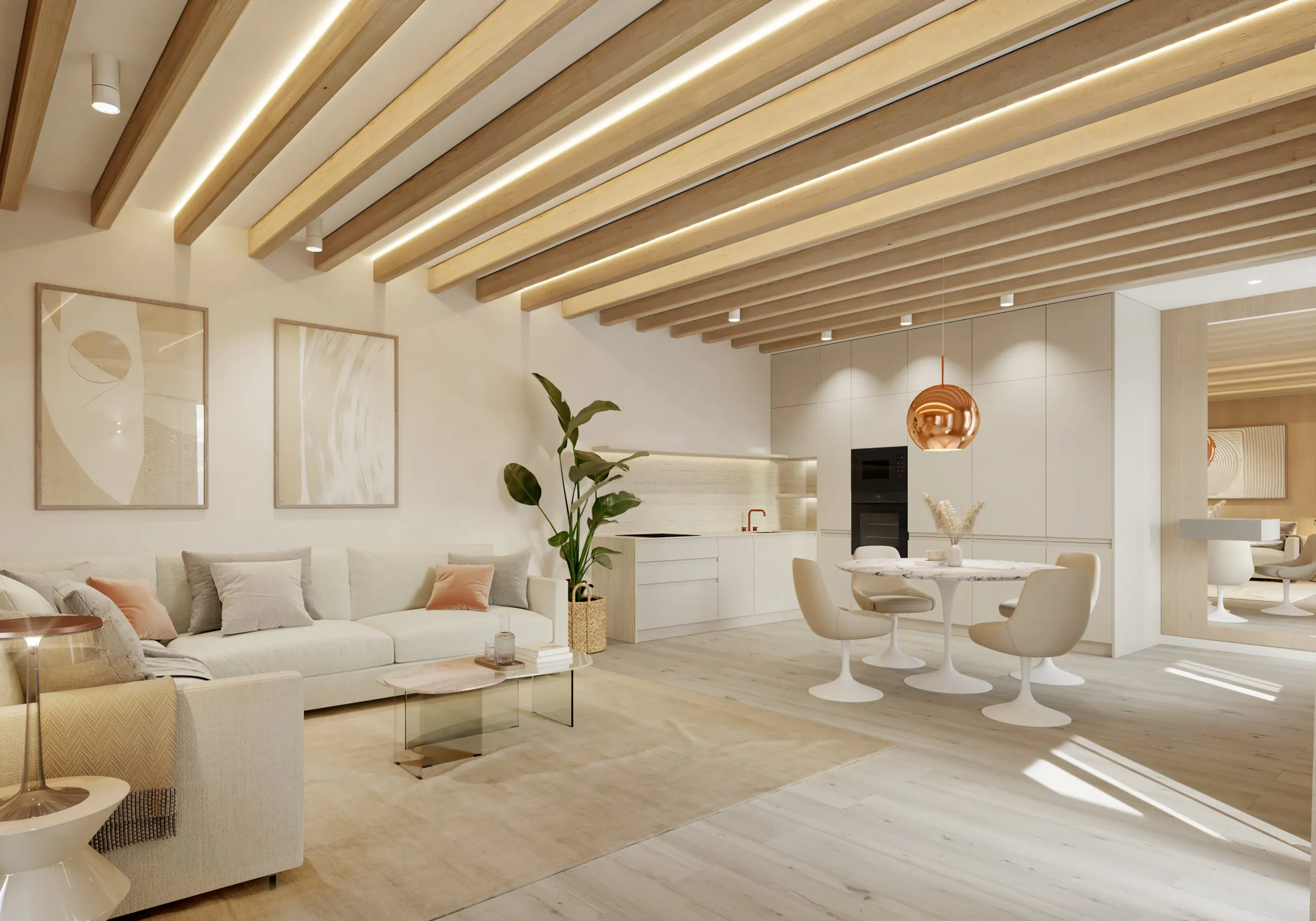 diseño interior tonos naturales