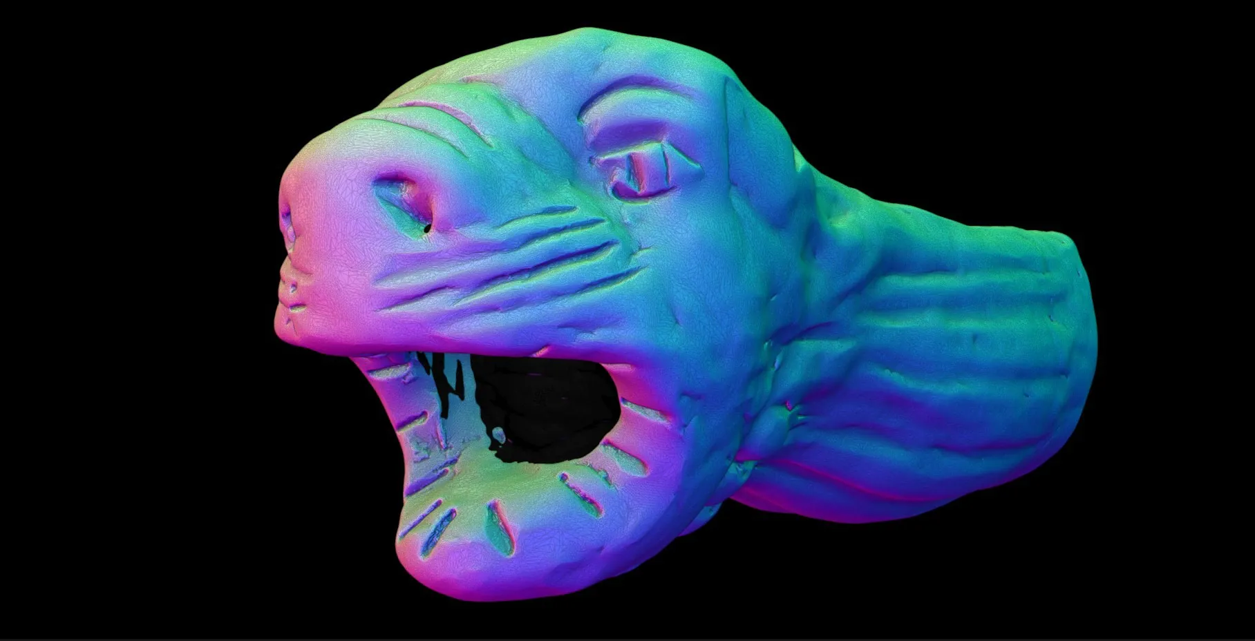 vista frontal de gárgola